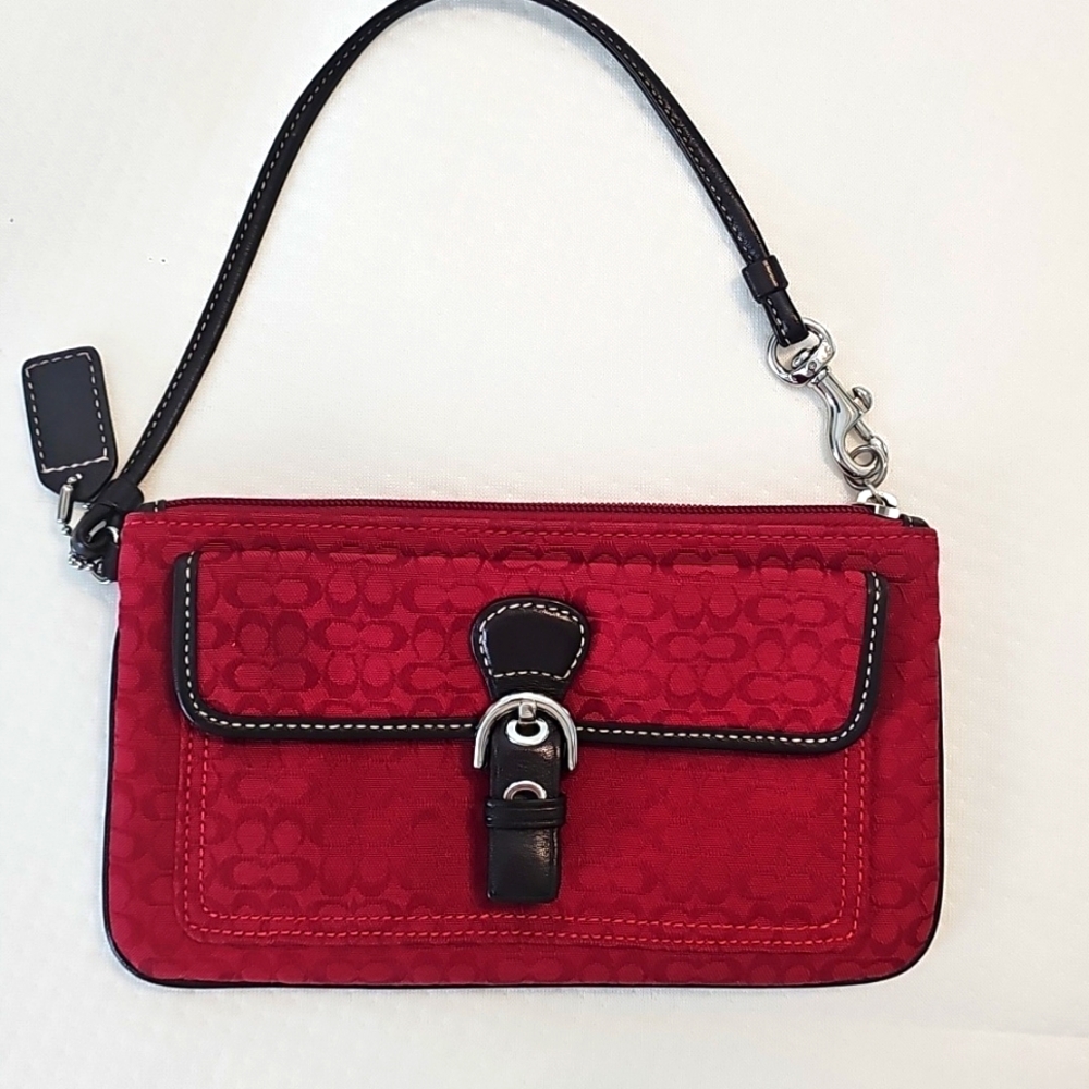 Coach Red Wristlet Vintage Clutch